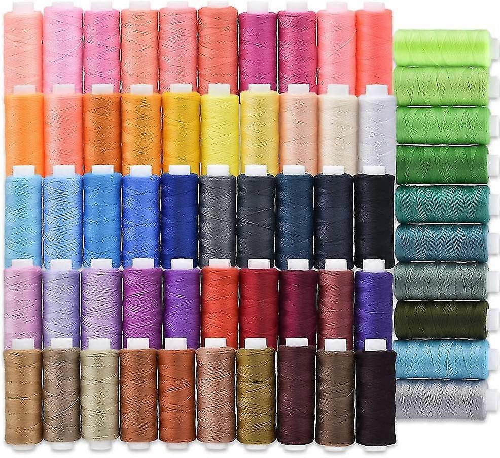 Sewing Threads Kits, All Purpose 60 Color Spools Polyester Thread Quilting Thread Assortment For Hand Machine Sewing Embroidery (60 Color)