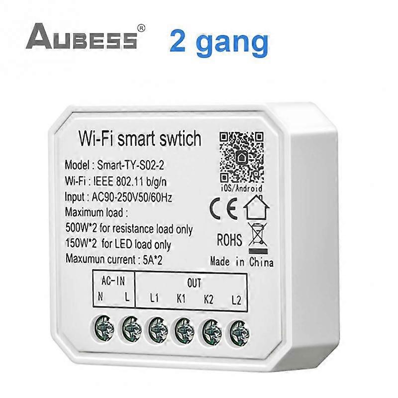 Tuya WiFi Mini DIY Light Switch Module 1/2 Gang Smart Life Timer Relay