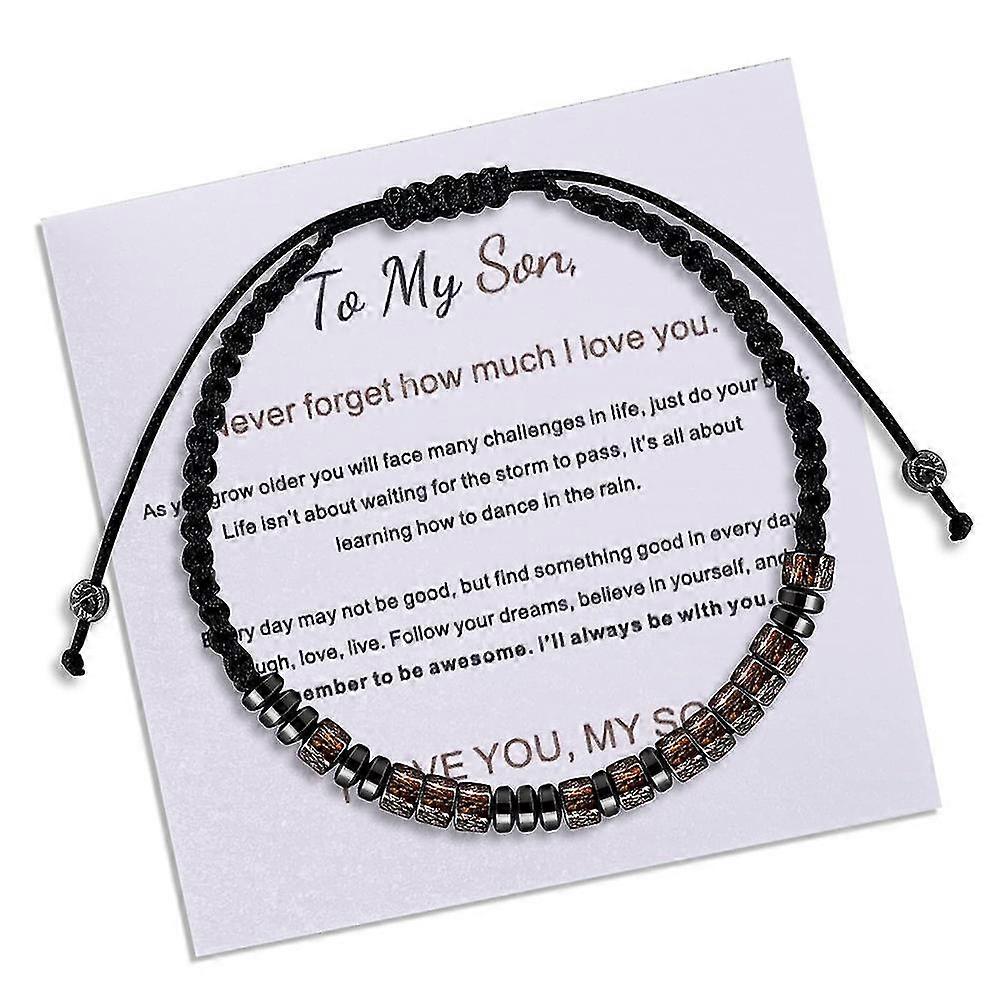 Morse Code Secret Hidden Message I Love You Card Bracelet For My Son/grandson Gift