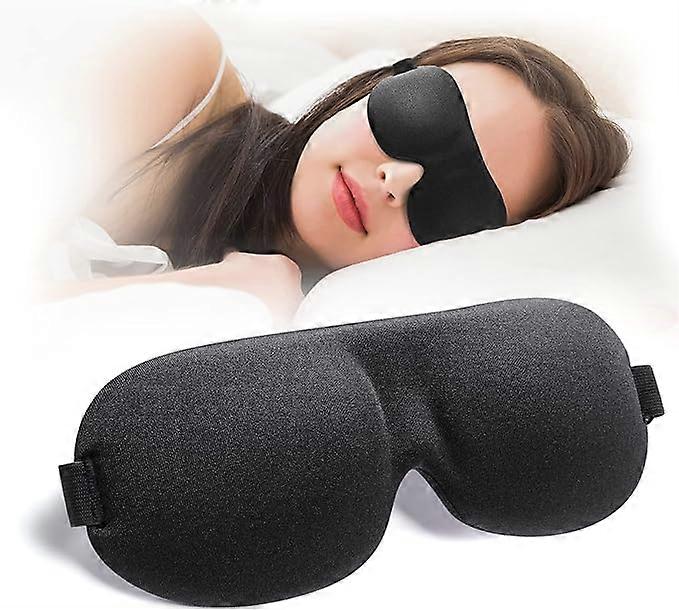 Sleep Mask for Back and Side Sleepers, Lightproof Eye Mask, 3D Eye Mask, Ultra Light Travel Eye Mask, Black