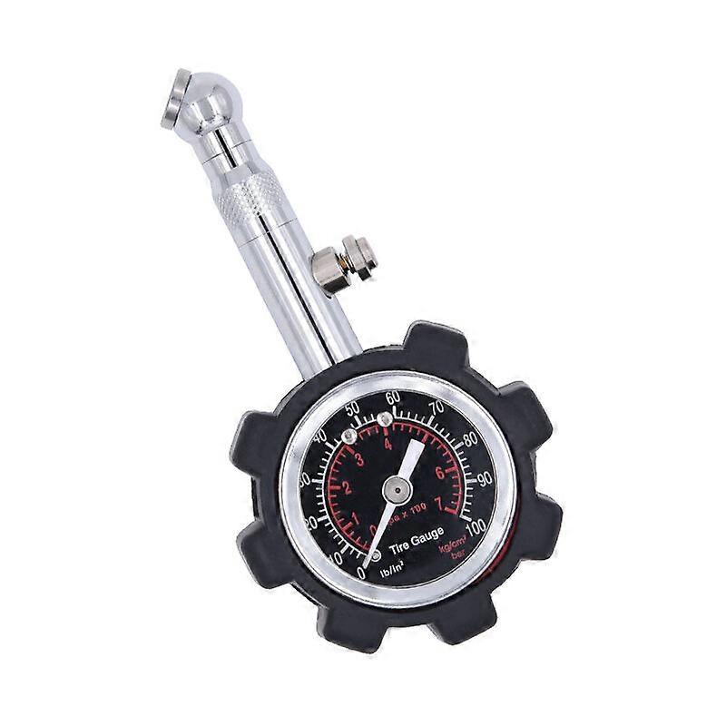 Jauge de pression atmosphrique de pneu, main manuelle 0 - appareil de contrle de mtre 100PSI pour le vlo de moto de camion de voiturenoir, une pice