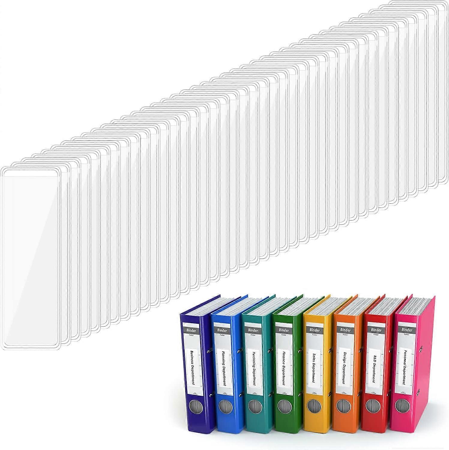 Clear Label Holders, 120 Pack, 1" x 3" Binder Labels, Clear Adhesive Pockets with Top Opening for Storage Bins, Notebooks, Boxes, Inserts
