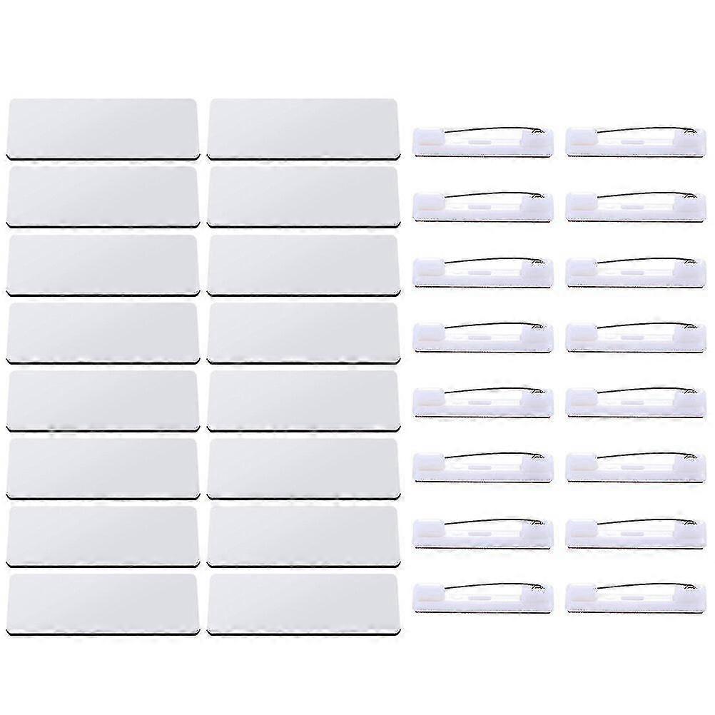 32/16pcs Name Tag Blank Name Badges Diy Blank Id Sublimation Name Badge With Pin Backing For Office