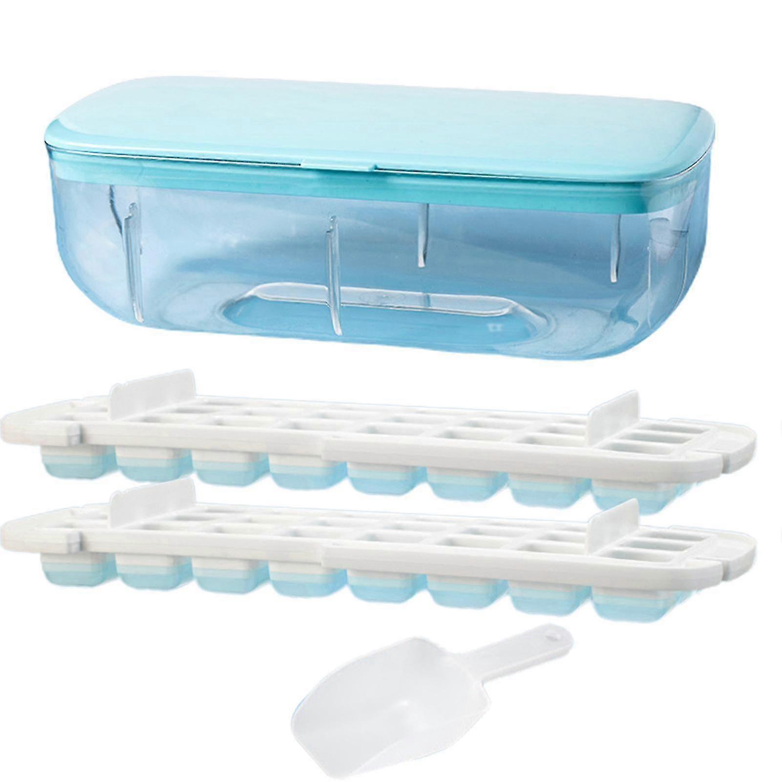 Ice Tray With Lid And Bin Easy Release Ice Box Storage Bucket
