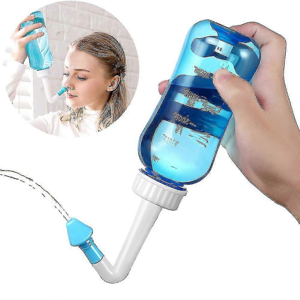 Nasal Rinse, Nasal Irrigator Bottle 300ml Neti Pot Sinus Kit For Adults And Children-blue