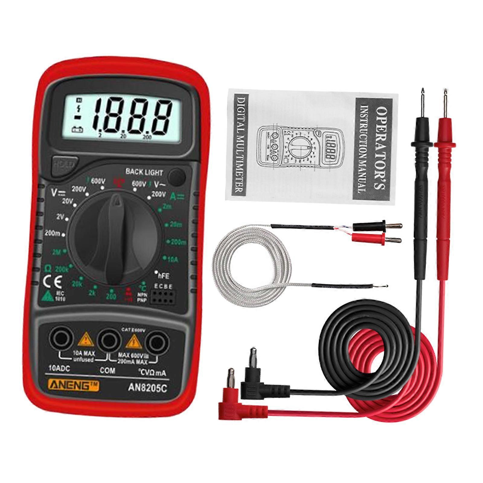 Digital Multimeter Electric Testers Ohmmeter Capacitance Meter Red