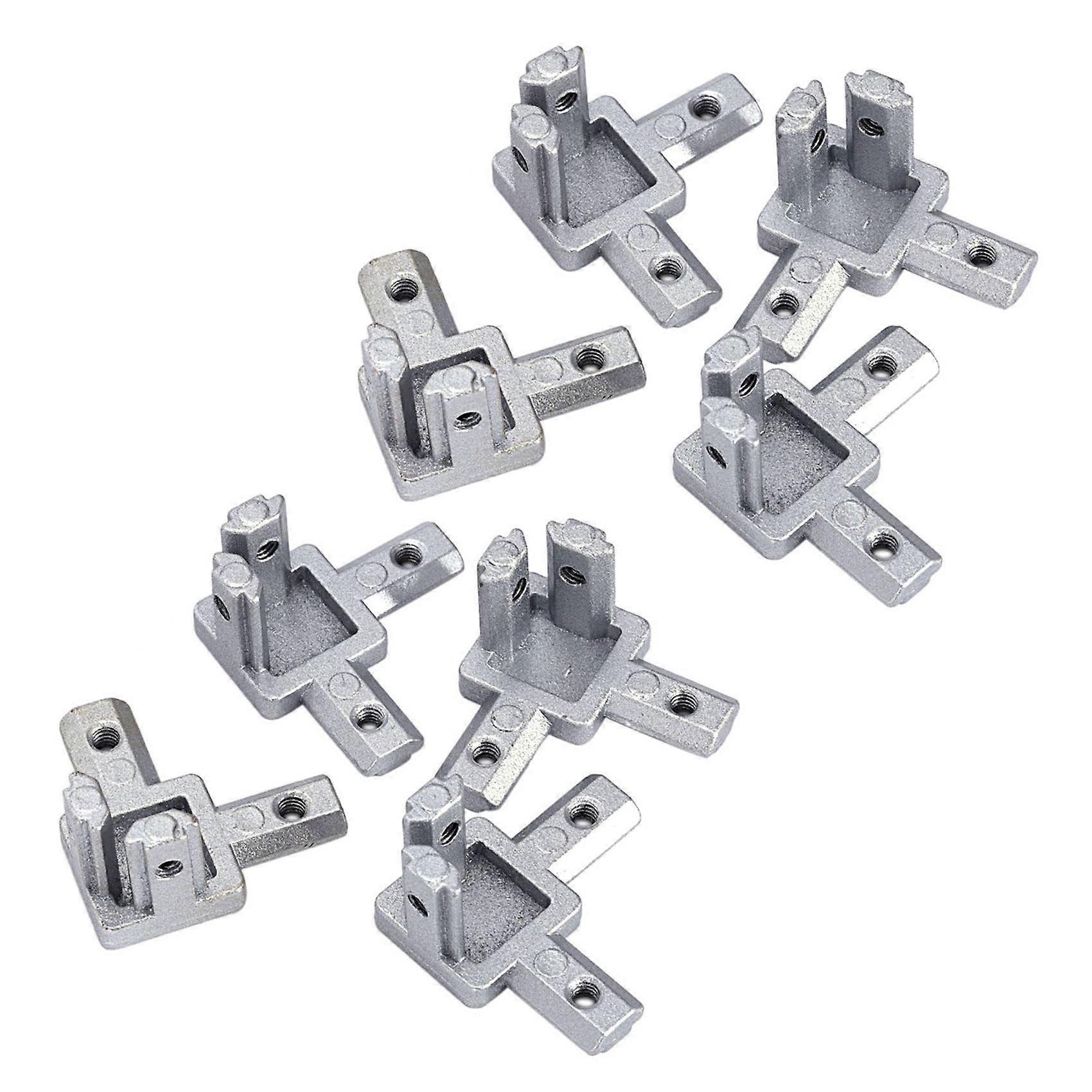 3-Way End Corner Bracket Connector for T slot Aluminum Extrusion Profile 2020 series (Pack of 8, wi