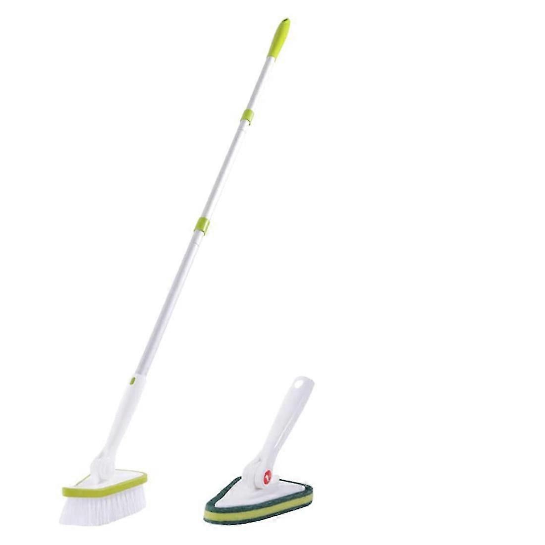 حوض استحمام قابل للتمديد والبلاط الغسيل مقبض طويل دش تنظيف فرشاة 2 في 1 شعيرات صلبة فرك B