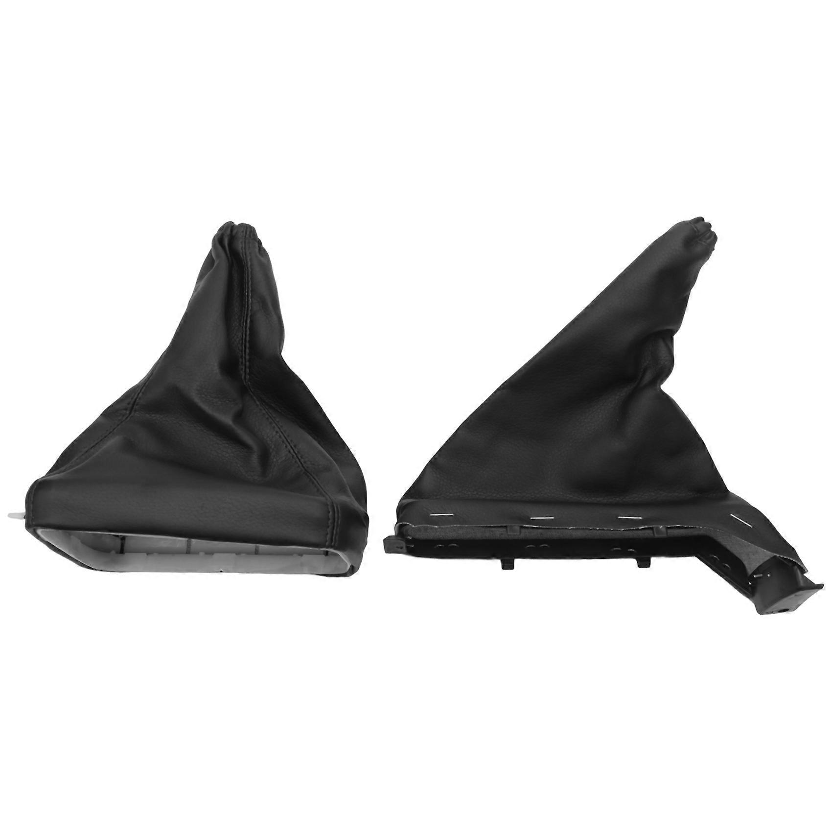 2Pcs Car Handbrake Shift Boot Gaiter Gaitor Pu Leather Black for Opel G Zafira a 1998-2004