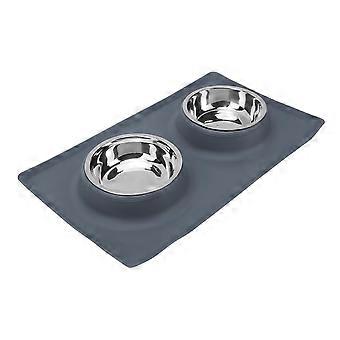 Silicone Anti-Slip Foldable Pet Bowl Dual Water Dish for Small Medium Dogs and Cats