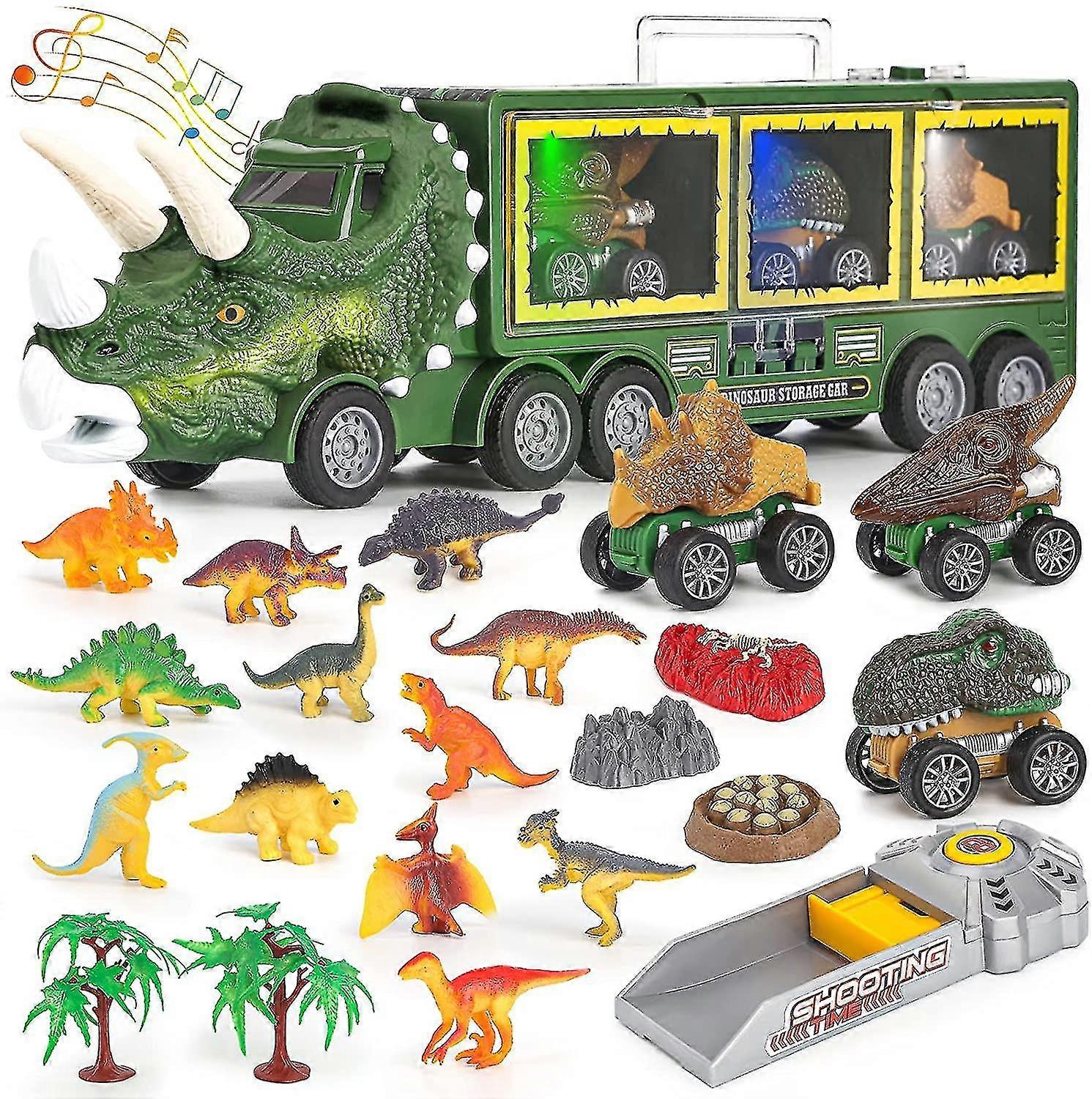 Dinosaur Truck Toy set With Light And Sound, music Dinosaur track toy kit