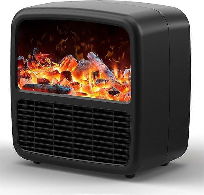 Electric Space Heater for Indoor,1500W Quiet PTC Ceramic Room Heater with Realistic 3D Flame Effect, Electric Fireplace Heater with Overheat Tip-Over 