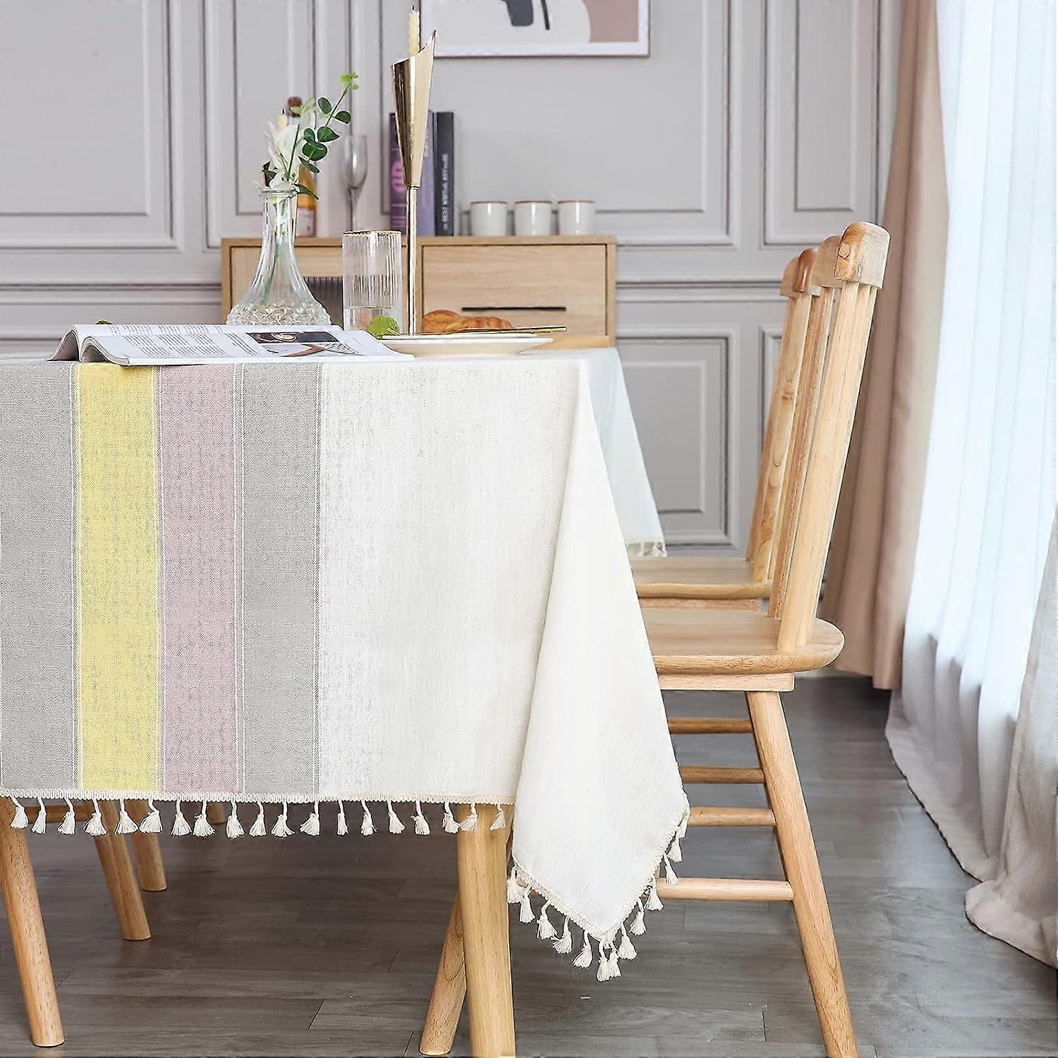 Toalha de mesa retangular resistente a manchas 140x200cm toalha de mesa elegante toalha de mesa de linho retângulo para decoração de mesa de casa