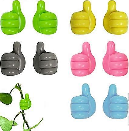 10 creative thumb hooks (5 colors) silicone self-adhesive hooks, multifunctional hooks, color hooks, data cables, key storage hooks