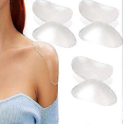 Silicone Shoulder Pads, 6 Pieces Shoulder Push-up Adhesive Pads Shoulder Enhancer for Women Men Suit Blazer Clothes Blouses T-Shirt, Reusable and Brea