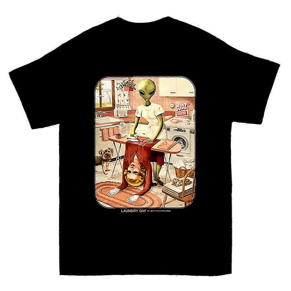 Laundry Day Funny Alien Ironing T-shirt