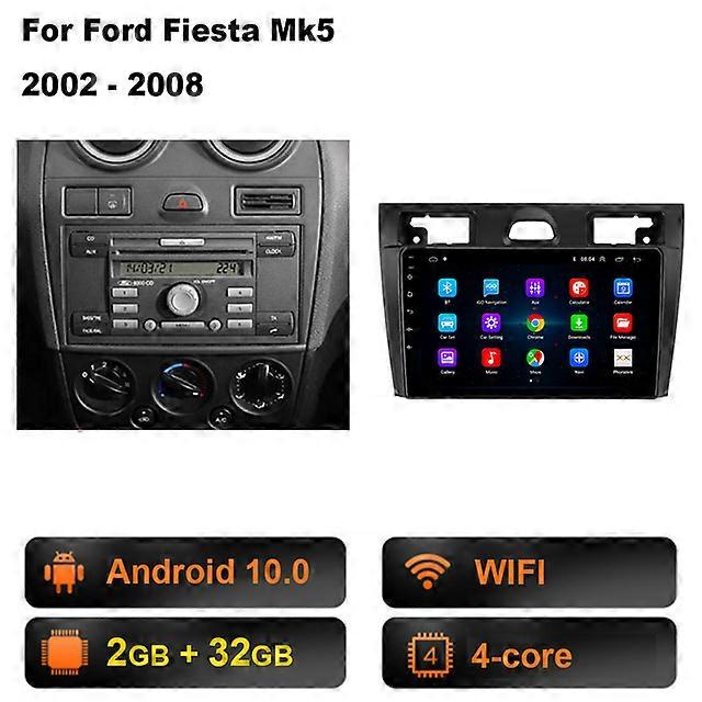 Android 10 Car Radio Pentru Ford Fiesta Mk VI 5 Mk5 2002-2008 Multimedia GPS Navigation Player Stereo Carplay 2 din DVD Carplay