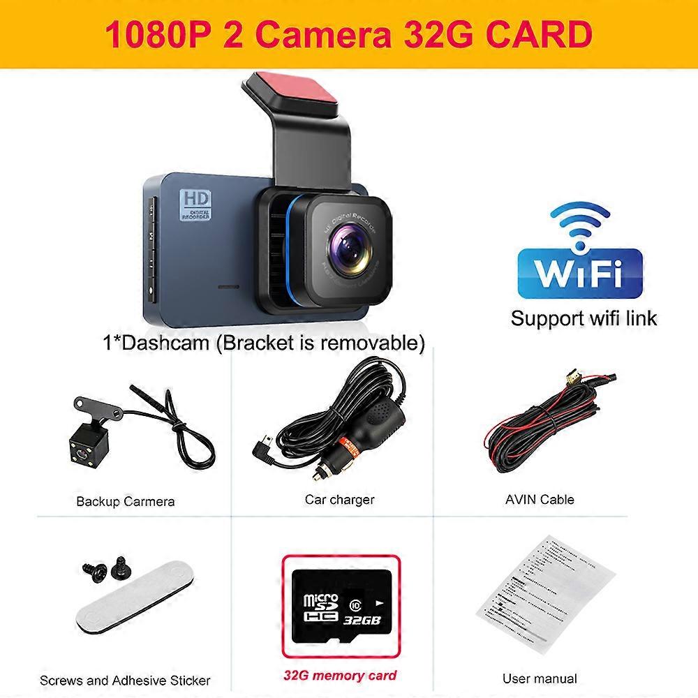 Dash Cam for Cars 4K Front and Rear Camera Car Dvr WIFI Car Camera for Vehicle Video Recorder Rear View Camera Parking Monitor