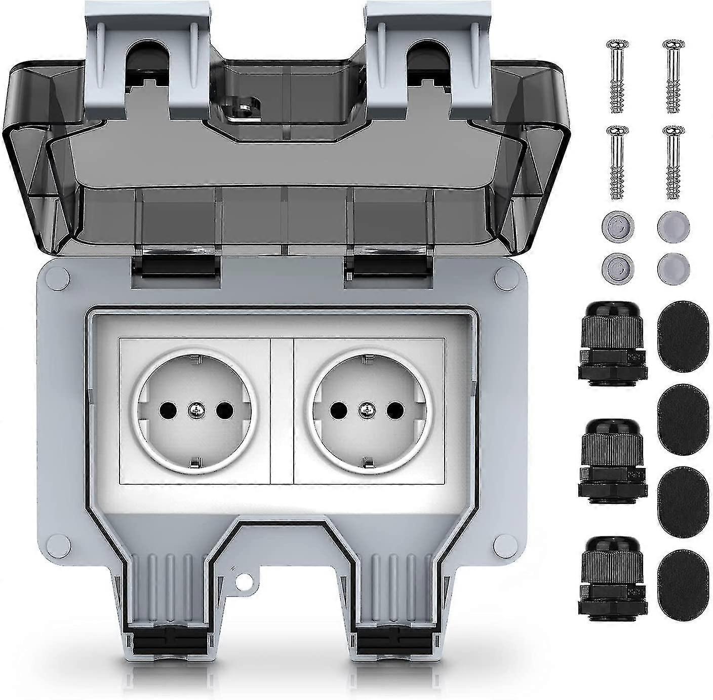 External Socket Socket, Electrical, Waterproof, Wall Socket With Double S