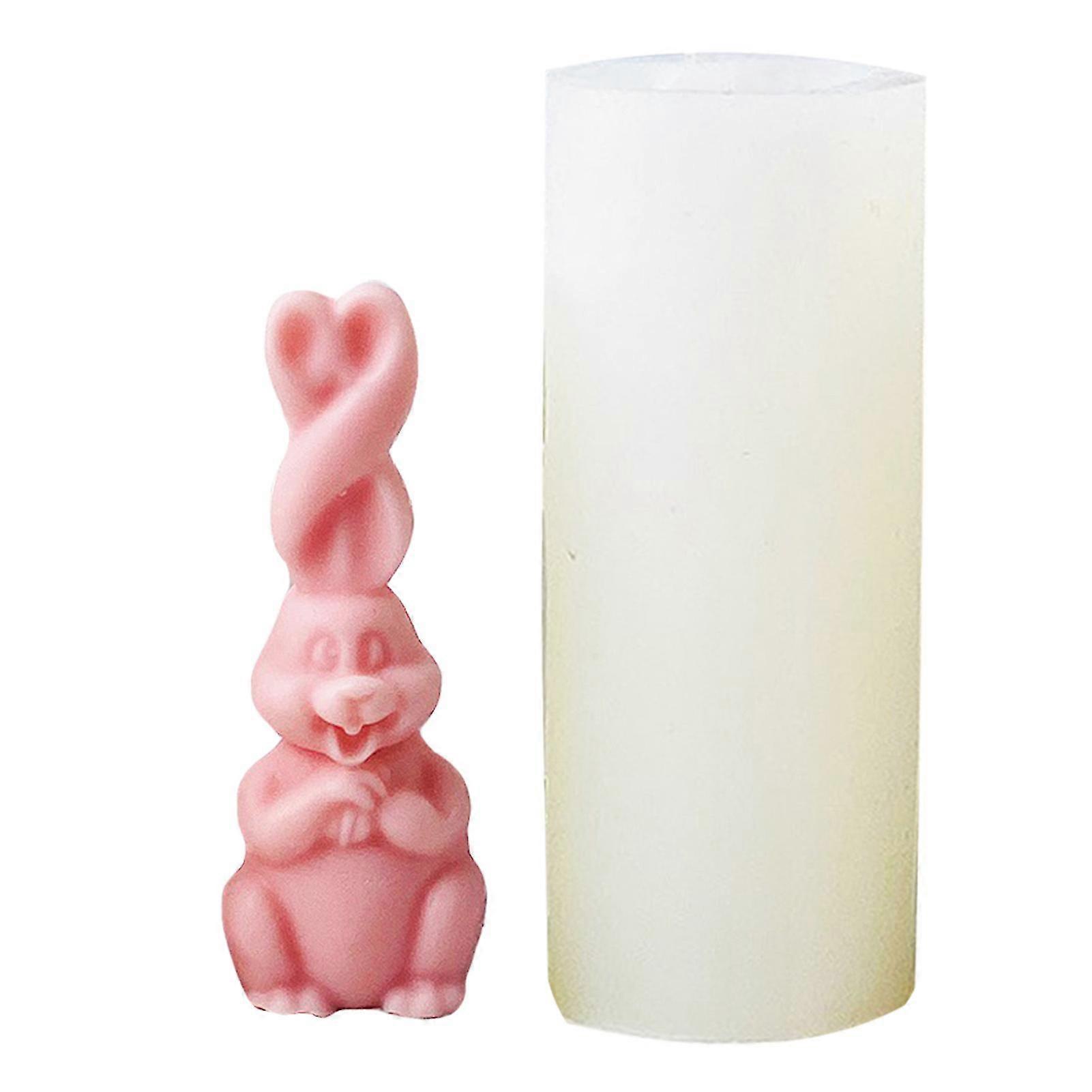 Large Size Silicone Rabbit Shape Candle Mould for Scented Candles Making and Wax Handicrafts