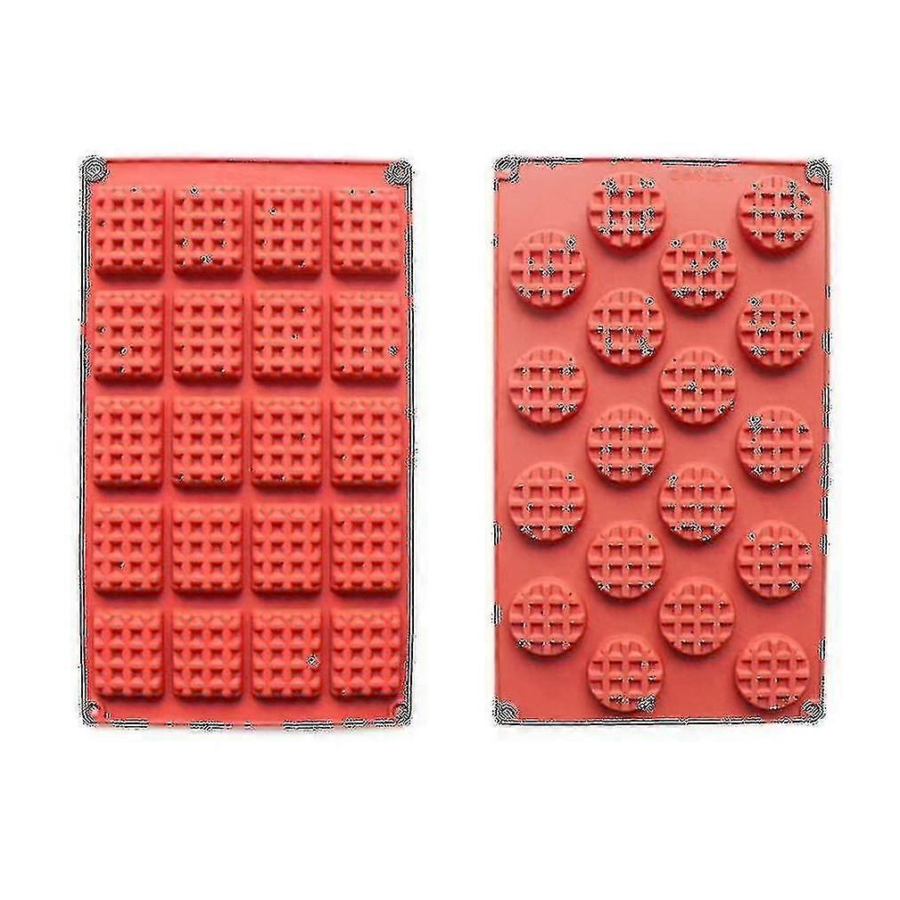 High Quality 18 Square Silicone Mold Biscuit Waffles Shape DIY Kitchenware Baking Tray (2 pcs)