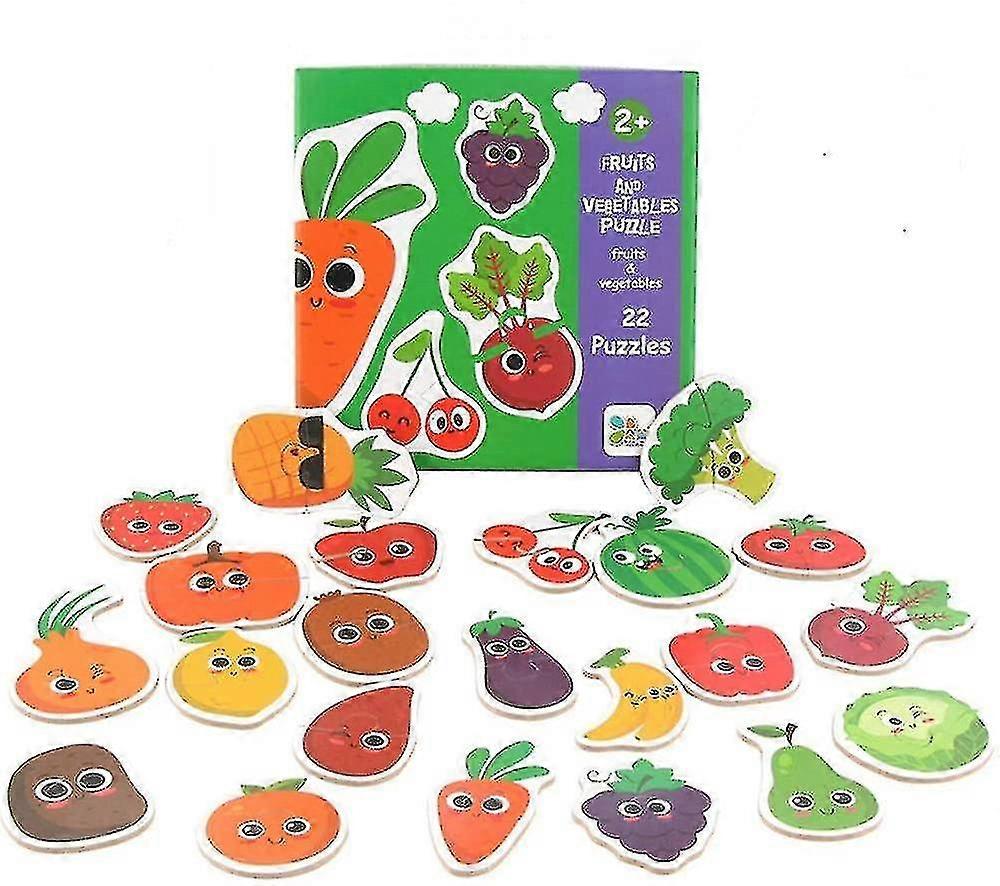 Fruit Vegetable Kids' Block Matching Puzzle, Puzzle Enlightenment Toy-