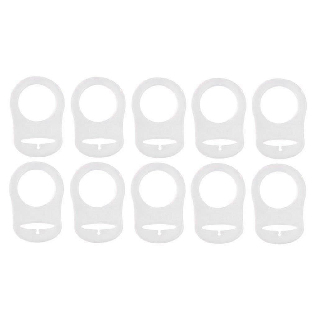 10 Pcs Button Silicone Ring Pacifier Holder Mannequin Adapter Transparent-ZZY