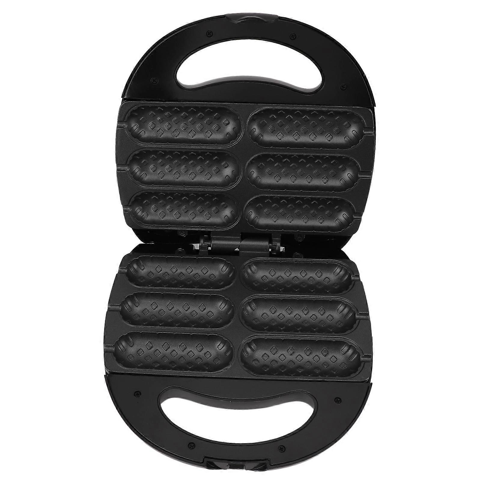 Corn Dog Maker Aluminiumslegering Non Stick 6 Mini Hunder På En Gang Elektrisk Pølse Vaffelbaker Maskin For Hjemmefest