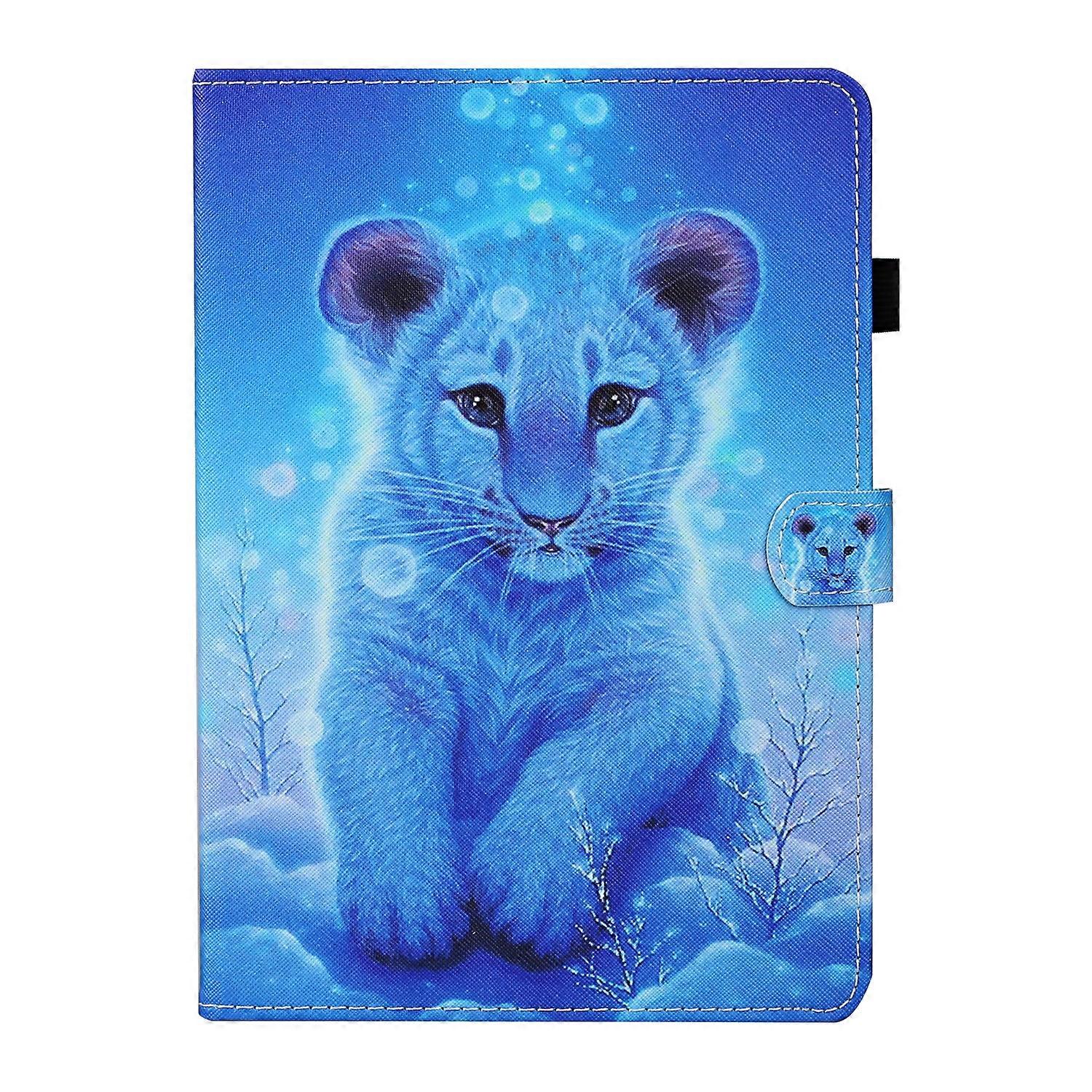 Tablet Case For Lenovo Tab M10 3rd Gen Coloured Drawing Stitching Smart Leather Tablet Case(Little Tiger)