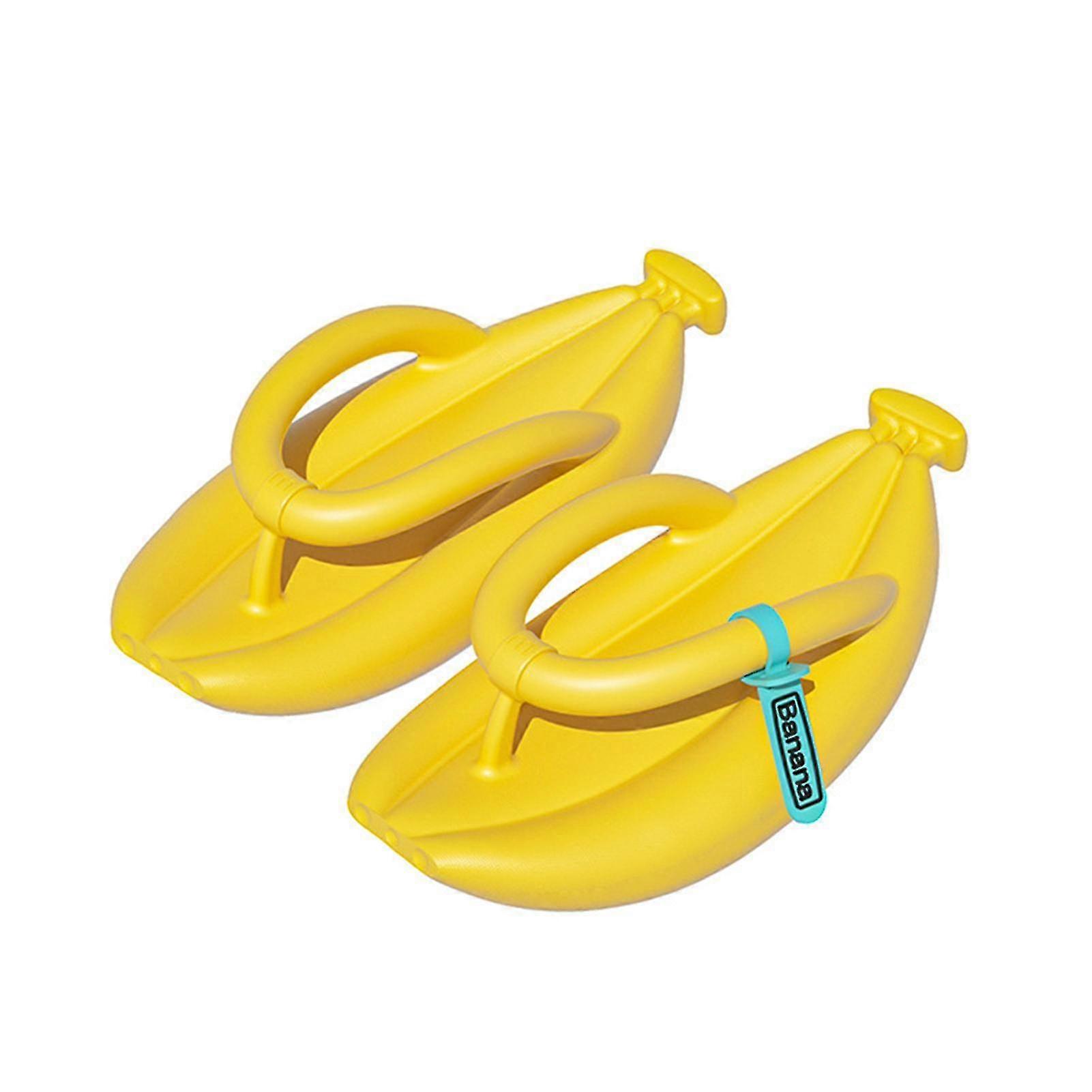 Modepar bananformede flip flops bløde komfortable hjemmesko til hjemmet indendørs