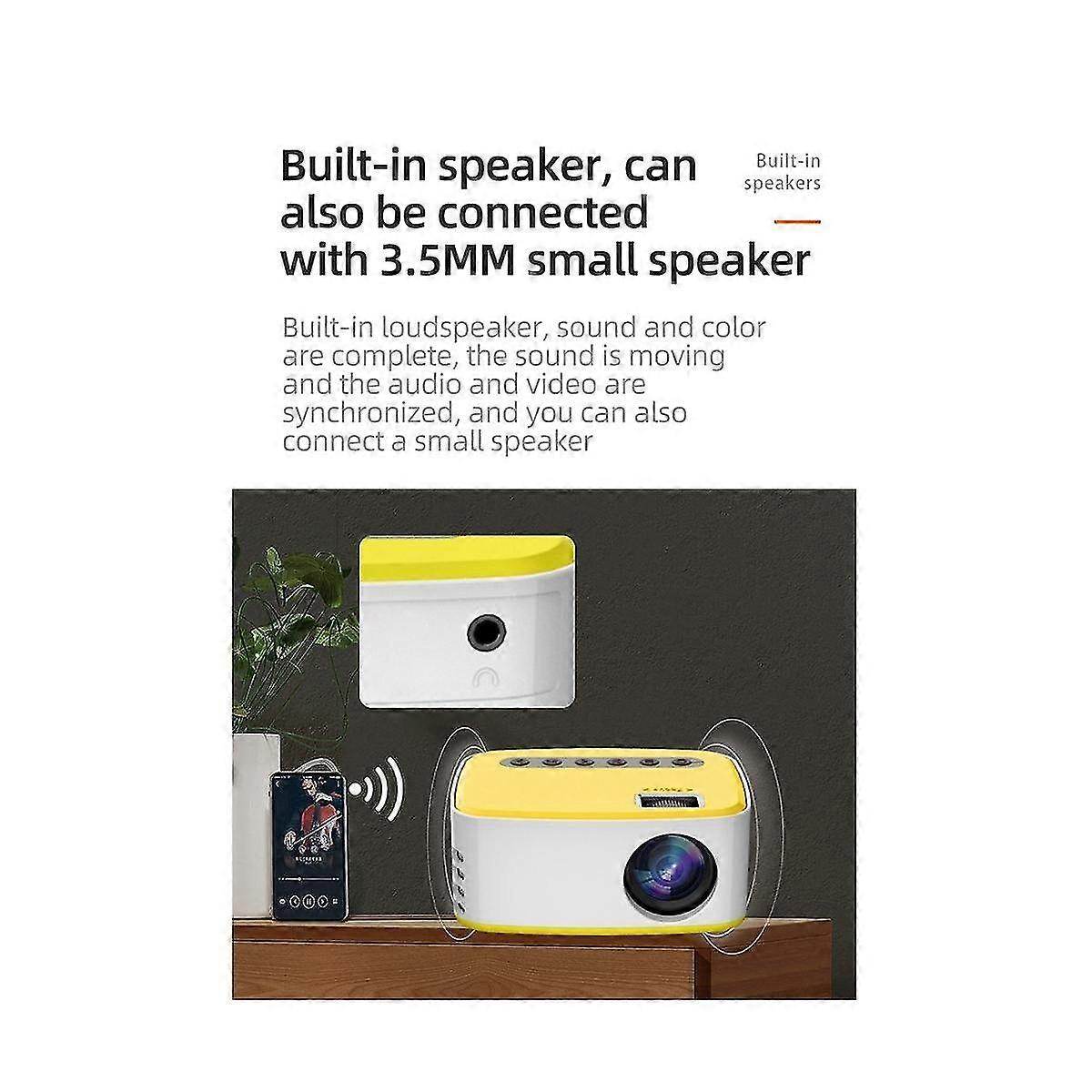 T20 Mini Projector Same-screen Version Portable Usb Hd Led Projector Home Media Video Player Projec