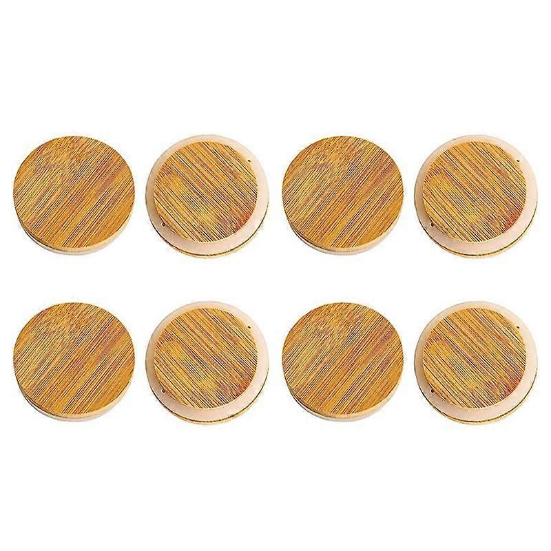 Wooden Jar Lids, 8 Pcs Bamboo Wooden Storage Lids Regular Mouth, Reusable Ball Wooden Lids for Jars