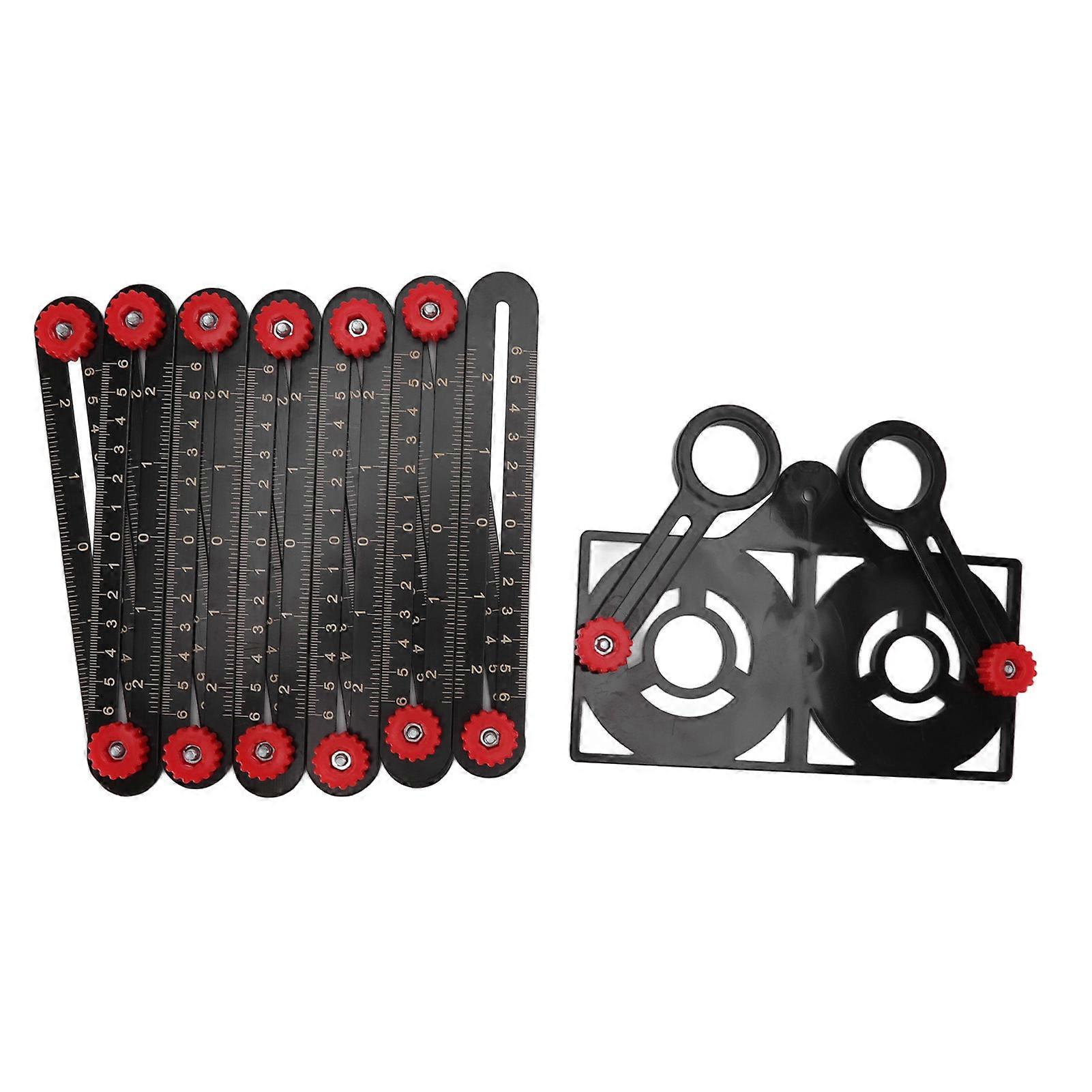 Aluminiumlegering Multi Angle Measuring Ruler met Drill Locator Tile Holes Opening Locator Measure Tool voor Engineering 12 Fold