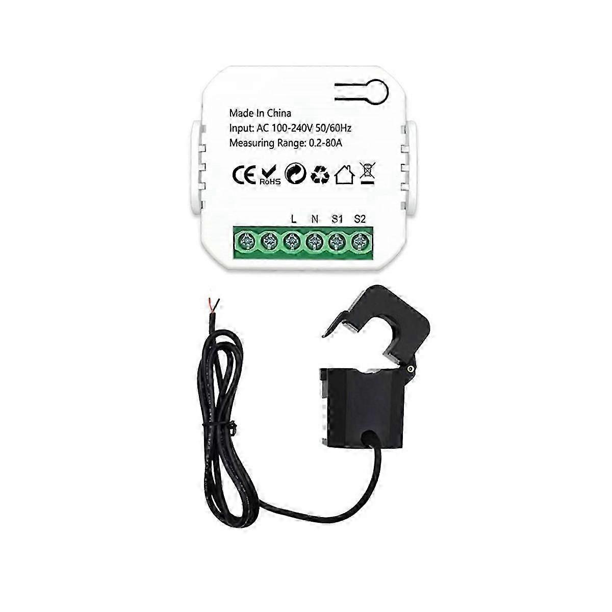 Tuya Smart Life ZigBee Energy Meter 80A με το τρέχον σφιγκτήρα μετασχηματιστών KWh Power Monitor Electricit