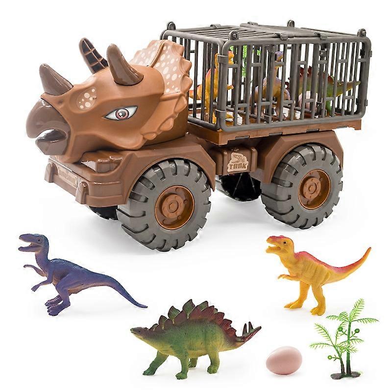 Boys Car Toys Dinosaur Truck Transport Carrier Vehicle Dino Animal Model Tyrannosaurus Rex Truck Game Children Birthday GiftsA Remote Control Robots