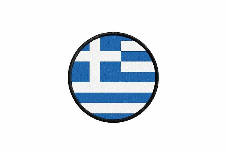 Patch ecusson Greek flag Greek prints thermosticker round round roundcarde