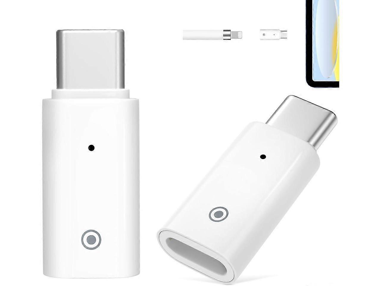 2 Pack USB-C Charging Adapter Compatible with Apple Pencil 1st Generation, USB C to Apple Pencil Adapter, Male USBC to Female Charging Connector for i