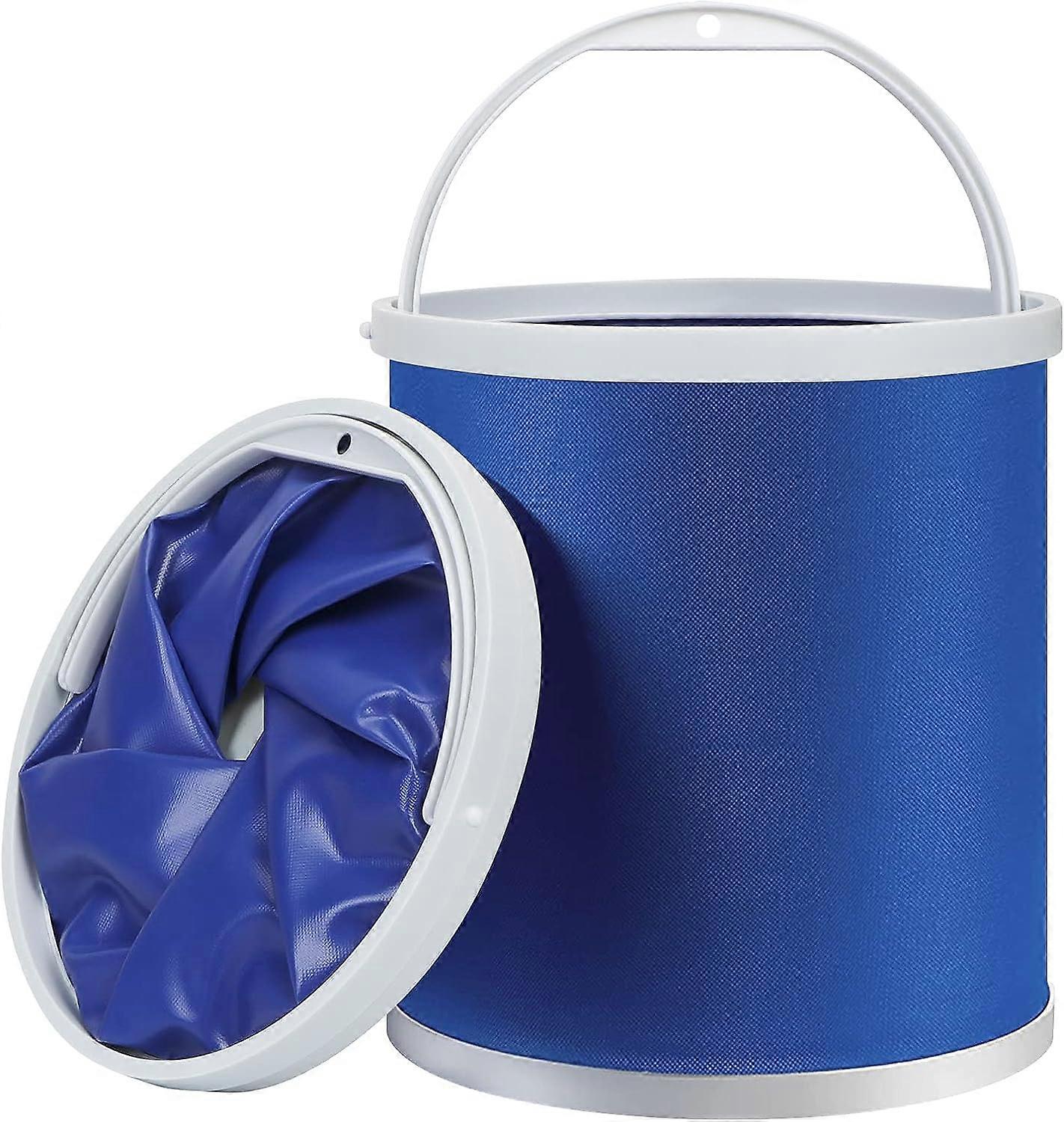 Collapsible Camping Fishing Bucket,11L (2.9 Gallons) Durable Pop Up Water Bucket with Net and Rope for Car Washing, Fishing,Boating or Other Outdoor A