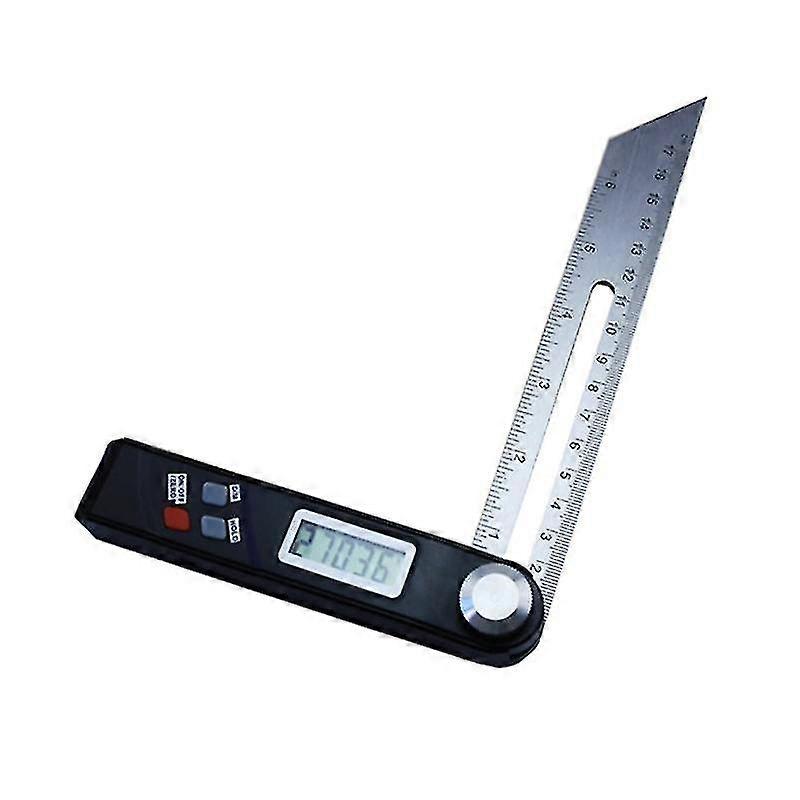 360 Degree Digital Display Square Woodworking Measuring Ruler Protractorblack1pcs