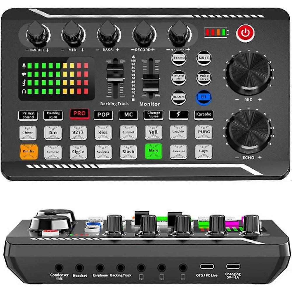 بطاقة صوت حية مع تأثيرات DJ Mixer ومغير الصوت ، F998 Live Audio Mixer
