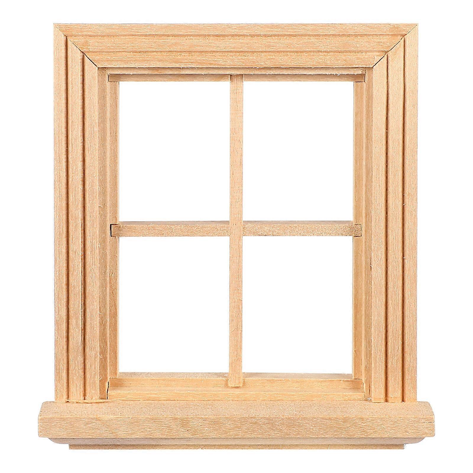 Mini Window Frame Model Ornament Miniature Furniture Window Decoration for Toy House Doll House
