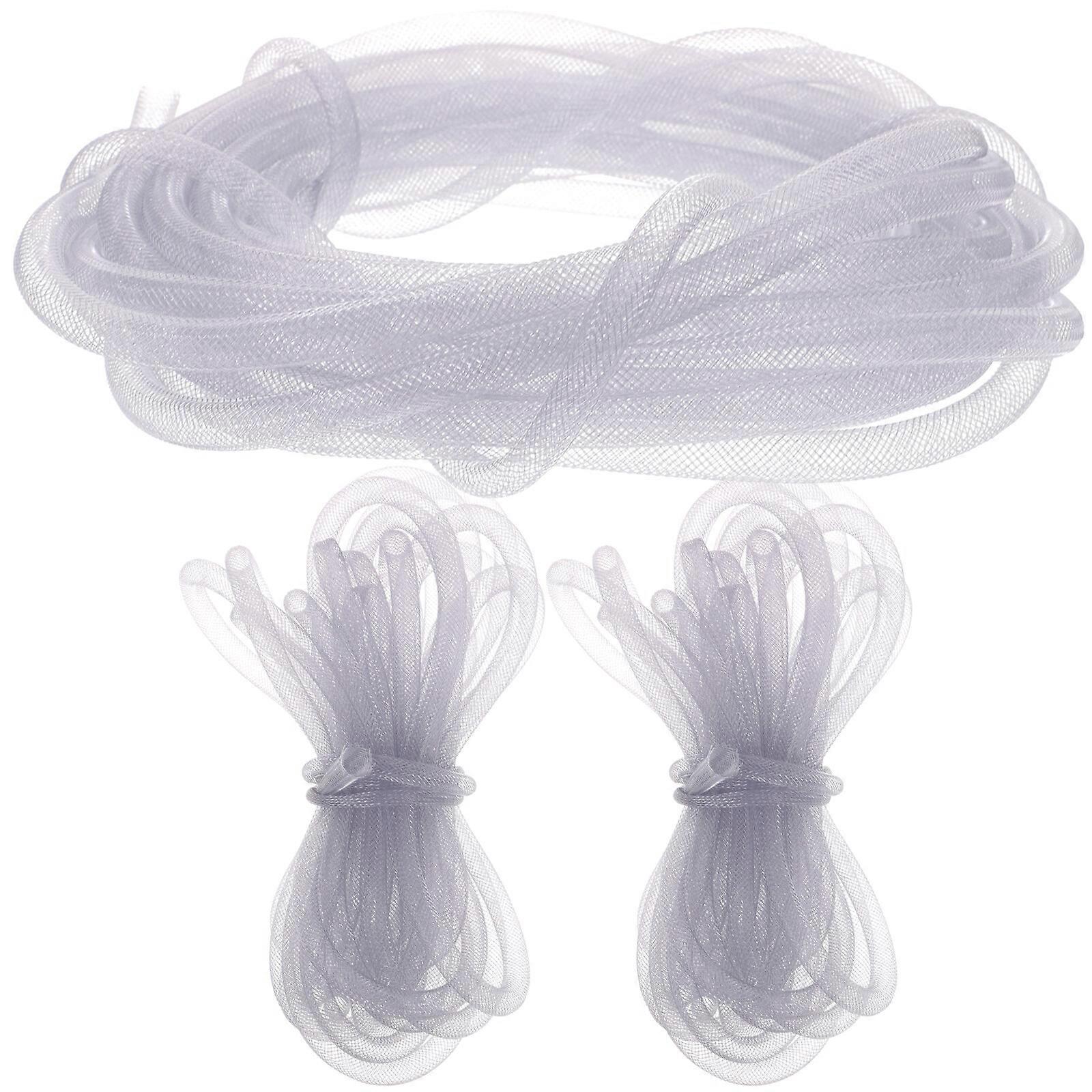 3 ruller håndværk mesh rør mesh rør elastisk mesh rør DIY smykker gør forsyninger (24 meter)
