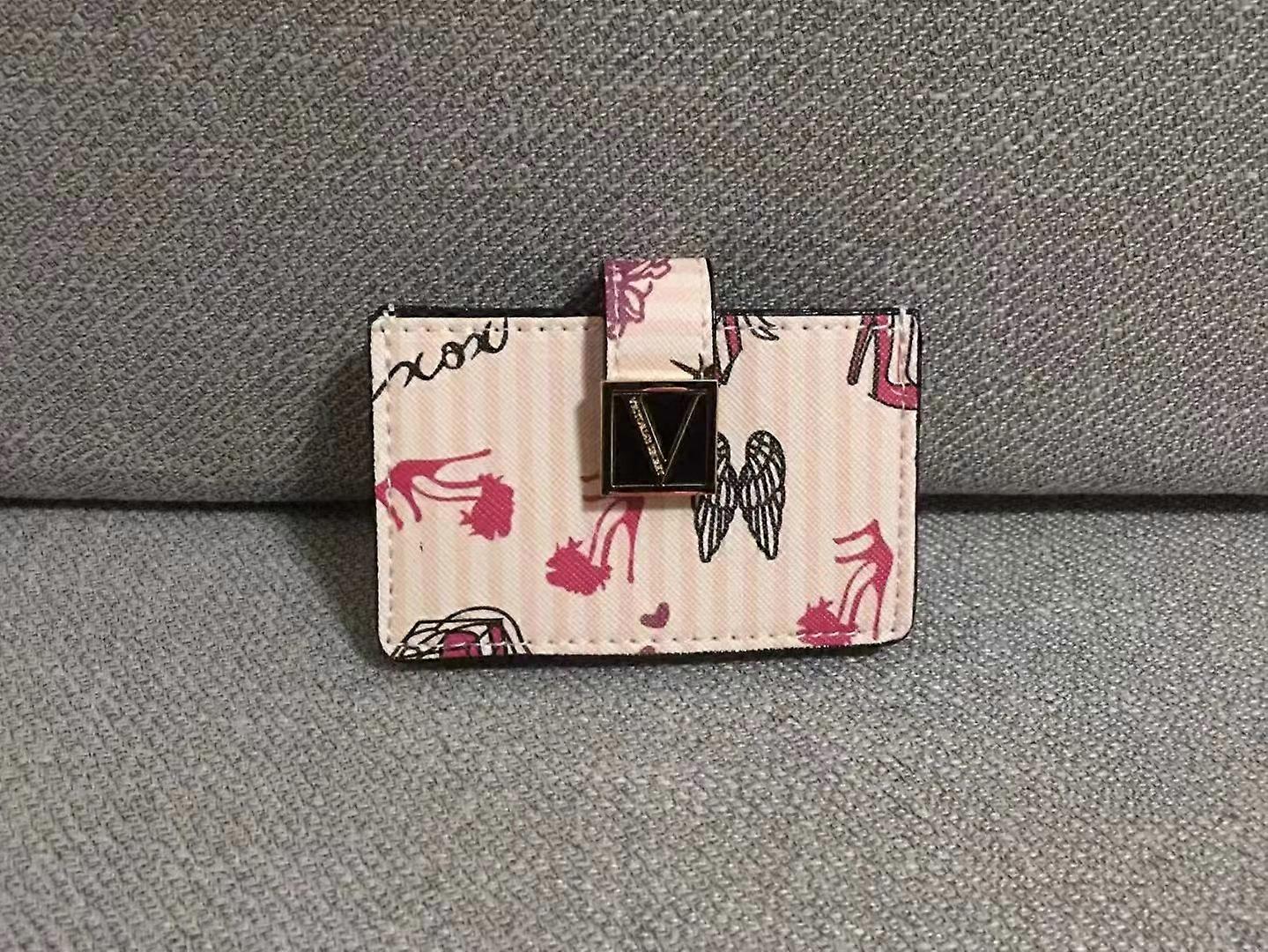 VS PINK Signature Accordion Credit Card Coin Puse Wallet Snap Card Holder