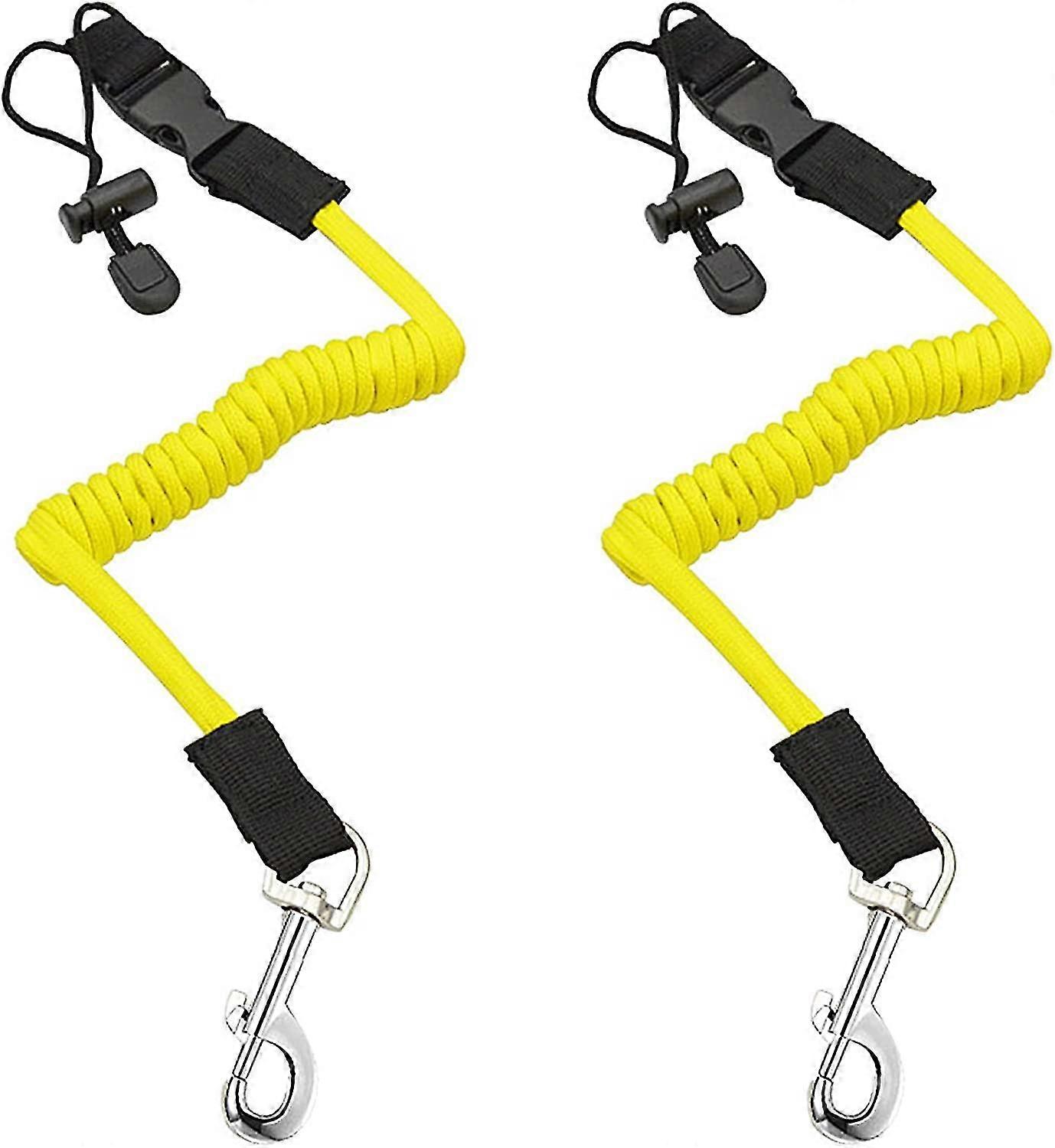 2pcs Kayak Paddle Leash, Safety Elastic Kayak Paddle Rope Canoeing Accessories With Adjustable Belt Buckle And Metal Hooks
