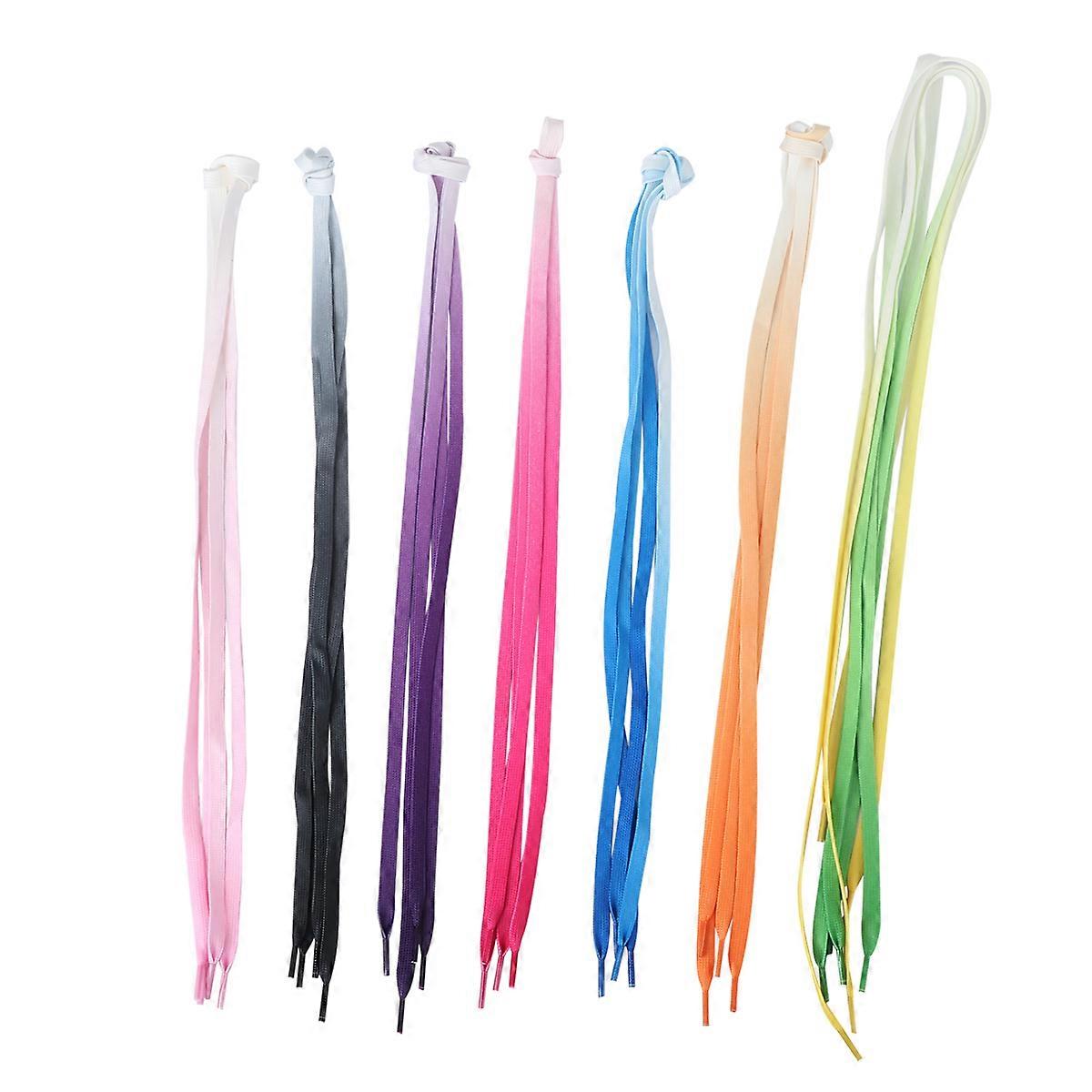 8 Pairs Stretchlace Shoelaces Flat Shoelaces Colorful Shoelaces Polyester Shoelaces Running Shoes Strings Climbing Shoelaces