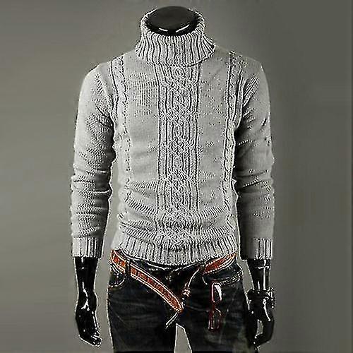 Men Winter Warm Knitted Sweater Turtle Neck Pullover Jumper Tops