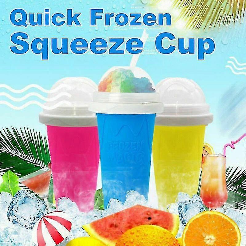 Double Layer Smoothies Cup Magic Quick Frozen Squeeze Cup Slushie Maker Cup