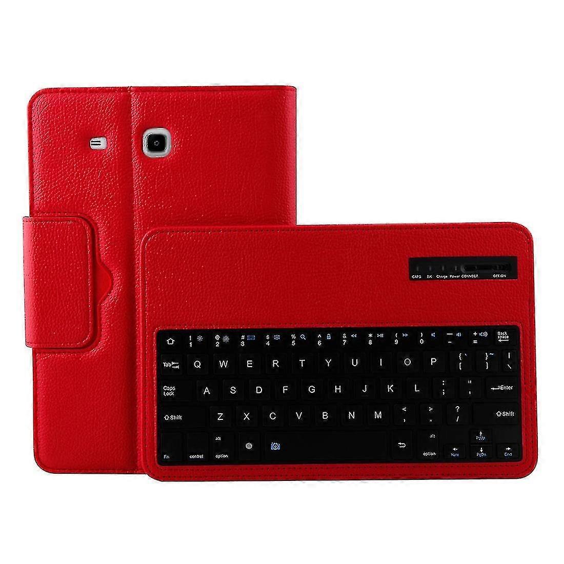 Bluetooth Keyboard Pu Case For Galaxy Tab E 9.6 / T560 Red