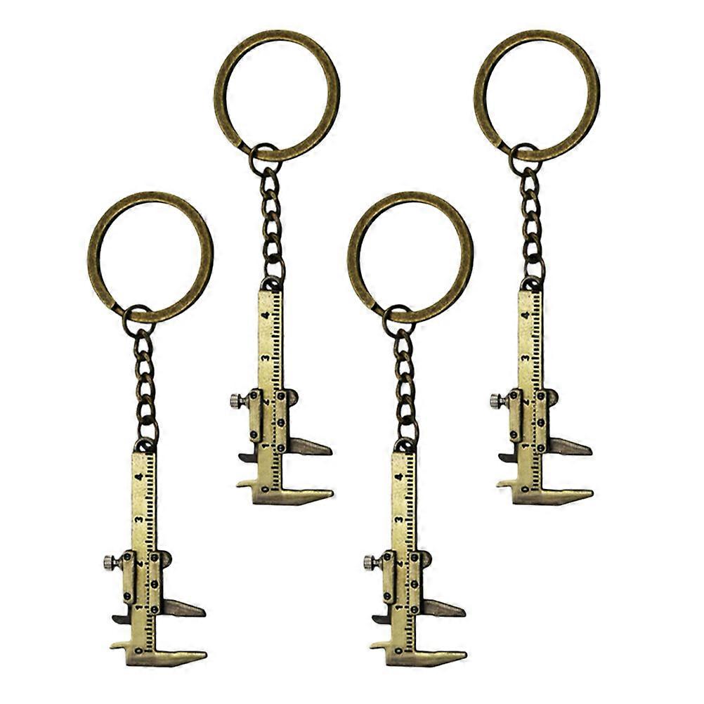 4 pcs Mini Vernier Caliper Keychain Portable Vernier Caliper Keychain Pendant Keychain