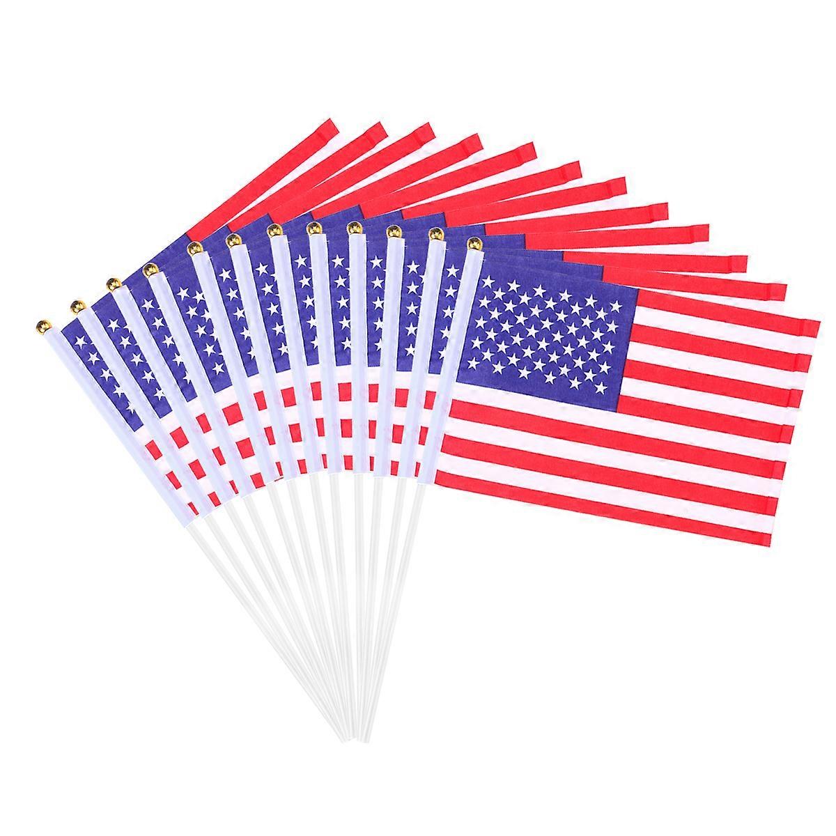 12pcs USA Flag American Hand Flags
